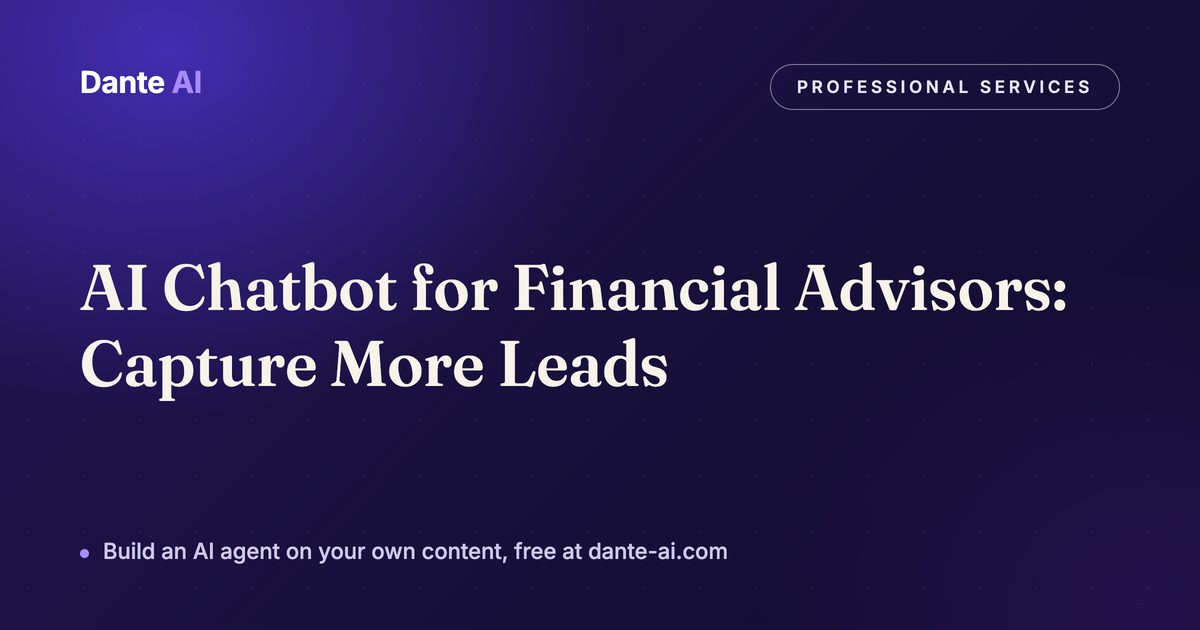 Financial advisor's website with an AI chat window answering a prospect's question after hours