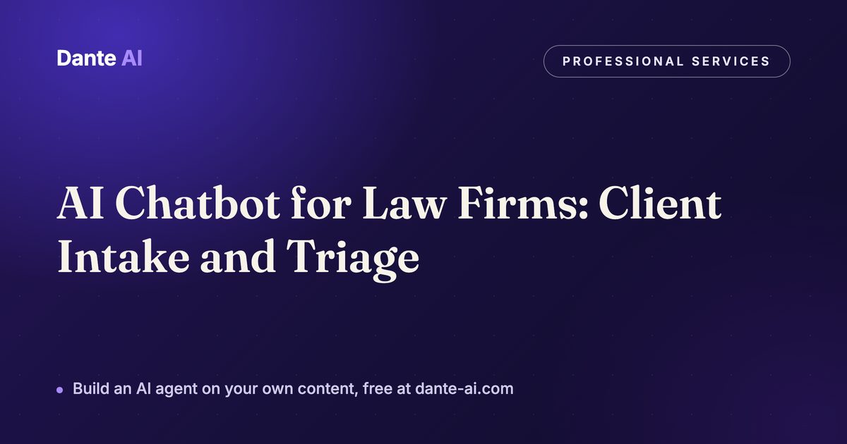 AI chatbot for law firms greeting a website visitor with an intake conversation