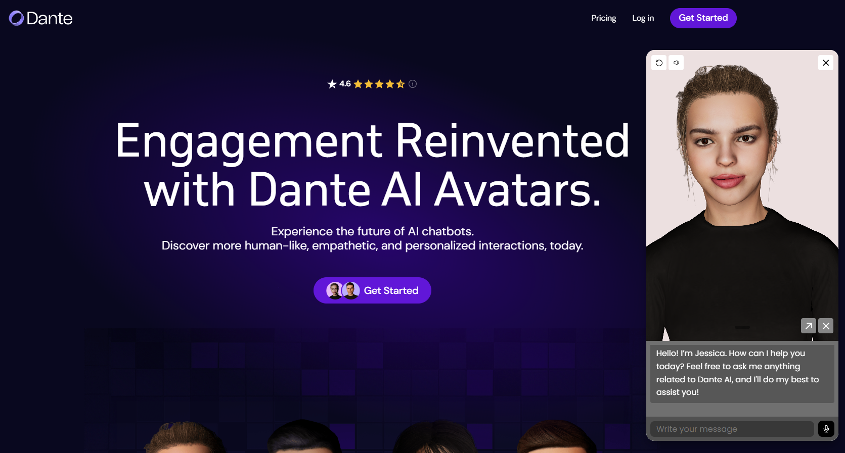 Dante AI Avatar interface